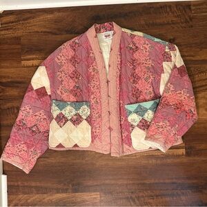 Psychic Outlaw Quilted Patchwork Pink Crop Jacket